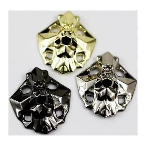 Punk Style Lion Head Metal Shoe Lace Locks Art Decoration One Pair Free Shipping
