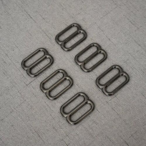 Gun Black 20mm Metal Accessories DIY Shoulder Leather Bag Strap Belt Web Rectangle Adjust Buckle Slider 20BXK-h