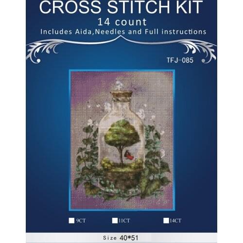 Embroidery Counted Cross Stitch Kits Needlework - Crafts 14 ct DMC Color DIY Arts Handmade Decor -flowers 2