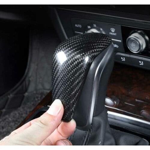 Car gear shift knob lever head cover carbon fiber sticker center console accessories auto for Audi A6 S6 C7 A7 S7 4G8 2016 2017