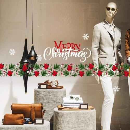 CRNT0002 window sticker Christmas 100% decoration for window shopping stores, without glue, repositionable and reusable at will