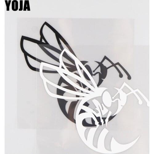 YOJA 13.5×12.7CM Handsome Wasps Cartoon Animals Pattern Car Stickers Vinyl Decal Black/Silver 19C-0199