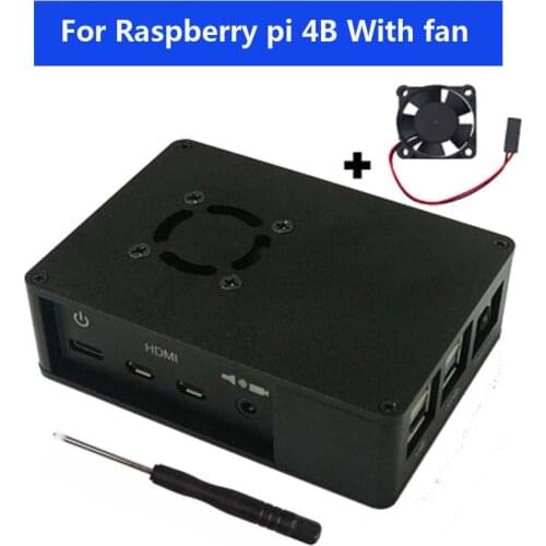 New Raspberry Pi 4 Model B Case Fan Kit Aluminum Enclosure Shell + Cooling Fan for Raspberry pi 4B