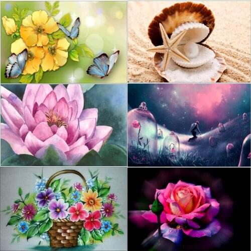 Full Diamond DIY Diamond Painting Flower Sticker Diamond Mosaic Embroidery Home Decoration Pattern Handmade New Year Gift