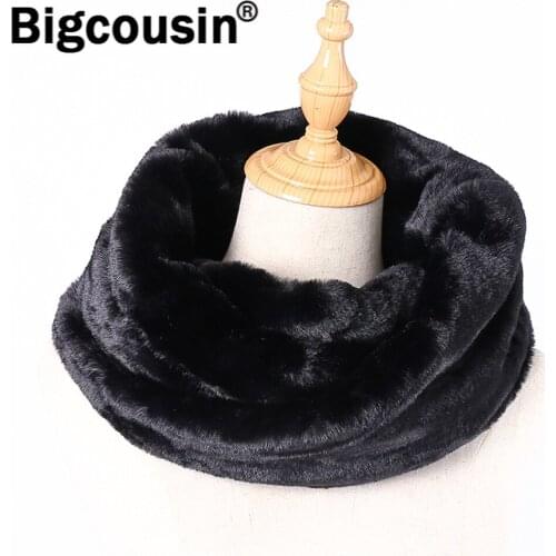 2021 Womens Warm Faux Rabbit Fur Scarves 2020 New Warm Shawl Winter Neckerchief High Quality Female Men Plush Scarf