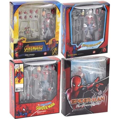 SHF Marvel Avengers Spiderman Action Figures Superhero Spider Man PVC Collectible Model Toys for Kids