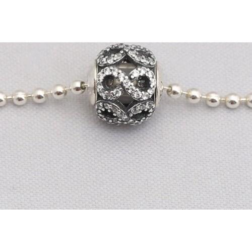 Essence Bead S925 Silver DEDICATION Charm Clear CZ For Essence Bracelet Bangle Lady Jewelry Gift Small Hole