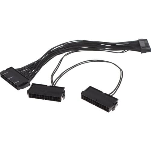 24Pin 20+4Pin Triple PSU Power Supply Synchronizer Extension Cable Power Adapter