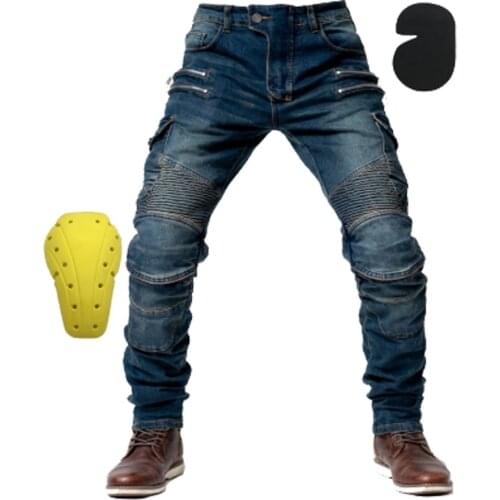 Motorcycle Jeans Men Zipper Motorcycle Jeans Protective Gear Zipper Pocket Motocross Pants Biker PantsMotorcycle Jeans Men Zippe