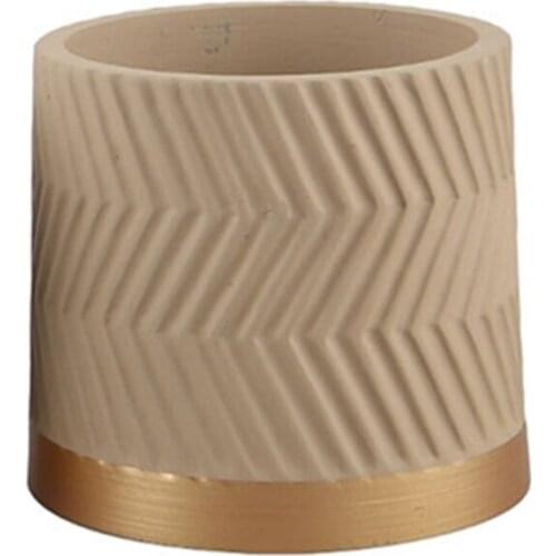 Flower Vase Self Watering Thicken Flower Pot With Water Drain Hole For Garden Decoration 3 Colors Brown Orange White