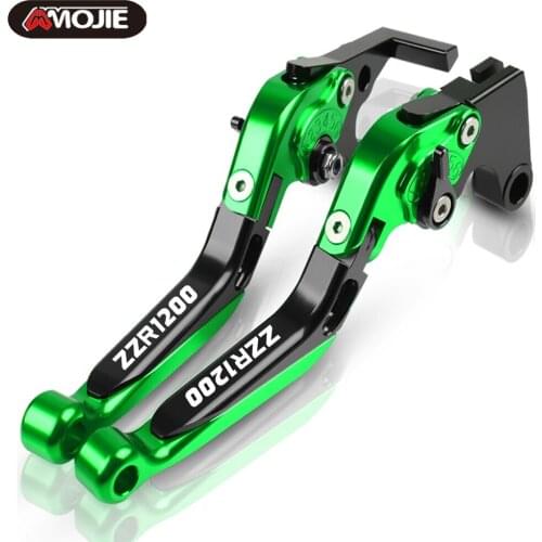 CNC Motorcycle Brake Clutch Lever Extendable Adjustable Hand Grip Handlebar ZZR 1200 For Kawasaki ZZR1200 2002 2003 2004 2005