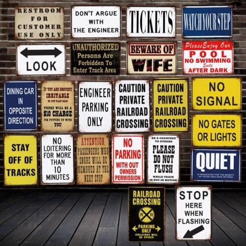 [ WellCraft ] Beware of Wifi TICKETS NO Parking Metal Plaque Wall Posters Vintage Painting Custom Signs Decor LT-2005