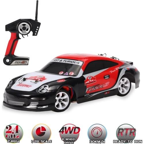 WLtoys K969 RC Drift Car 1/28 RC Car 2.4GHz 4WD 30km/h RC Race Car High Speed Kids Gift RTR with Metal Chassis
