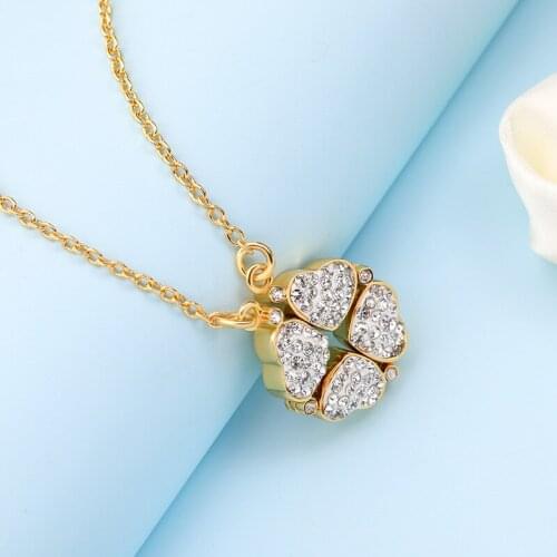 European and American Jewelry New Fashion Personality Trend Happiness Four-leaf Clover Love Necklace Adjustable Clavicle Chain