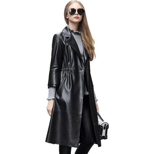 Genuine Leather Jacket 2020 Women Womens Windbreaker Spring Autumn Sheepskin Coat Long Blazer Leather Jackets