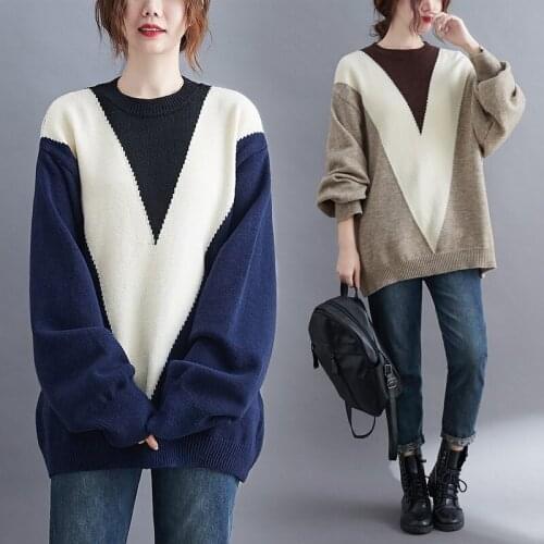 WomenS Sweater Ulzzang WomenS Clothing 2020 Pull Oversize Vintage Casual Loose Sweat Oversize Femme Sweaters Knitwear AA5607