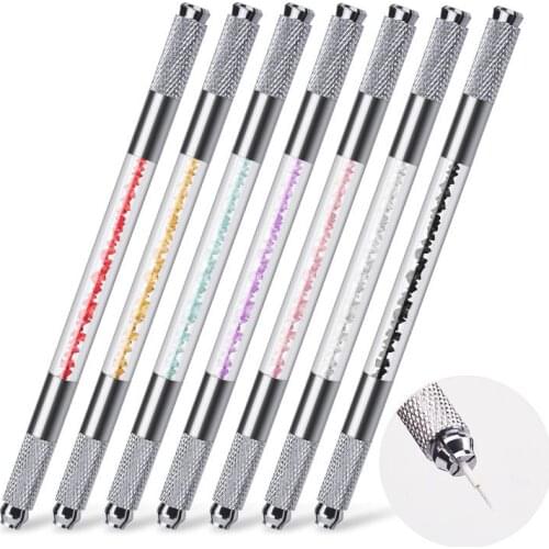 1pcs Tattoo Handmade Pen Double Ended Multifunctional Crystal Pen Semi-permanent Fog Pen Makeup Accessories