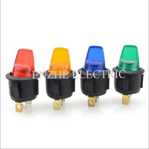 100PCS KCD1-5-101NH lens illuminated 3P 20MM Round Plastic Rocker Switch SPST ON OFF T85 With High Actuartor 10A 12V