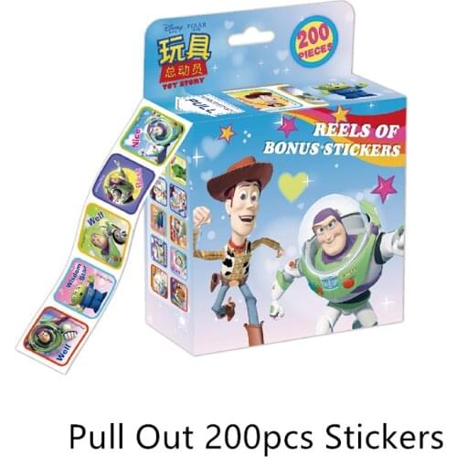 200 Sheets/Box Disney Cartoon Stickers Toy Story StIckers Anime Cute Kawai Baby Girl Boy Toy