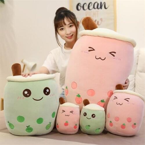 23-70CM Simulation Boba Plush Pillows Toys New Kawaii Soft Stuffed Bubble Milk Tea Doll Cushion Birthday Gift Toy