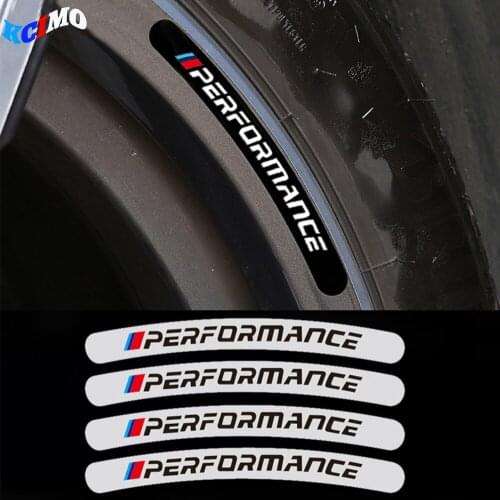 4pcs performance car wheel sticker For BMW E38 E39 E46 E53 E60 E61 E64 E70 E71 E85 E87 E90 E83 F10 F30 F20 F35 M3 M5 M6 X1 X3 X5