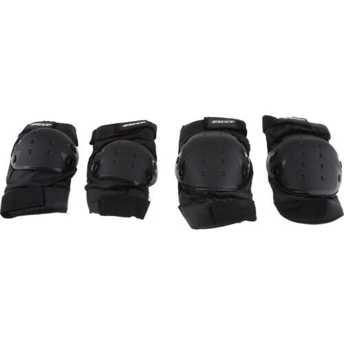 4Pieces Adults EVA Motorcycle ATV Motocross Elbow Knee Pads Shin Guards Protector Motorbike Racing- for Adult (Short)