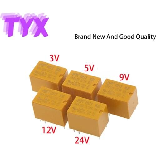 5Pcs Signal Small Relay HK4100F-DC3V-SHG HK4100F-DC5V-SHG HK4100F-DC12V-SHG HK4100F-DC24V-SHG HK4100F-DC9V-SHG 6Pin 3A 3V 9V 24V