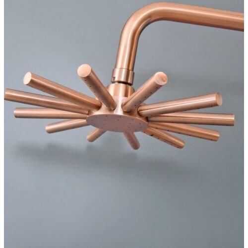 Bathroom Accessory 8" Inch Antique Red Copper Brass Water Saving Sunflower Shape Top Rain Shower Head Bathroom Fitting ash260