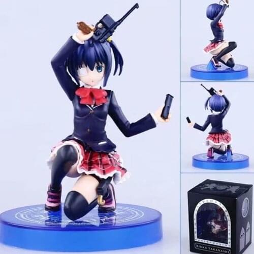 Anime Chuunibyou Demo Koi Ga Shitai The Eil Eye Kneeling Takanashi Rikka Q-Six PVC Action Figure Collectible Model T2 Art girl