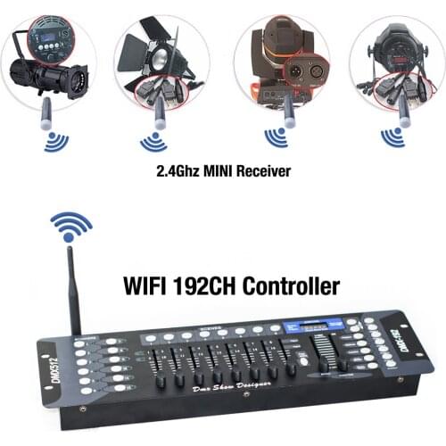 New Wireless DMX 192 Channel console compatibility Wireless DMX512 MINI Receiver Controller for disco stage light