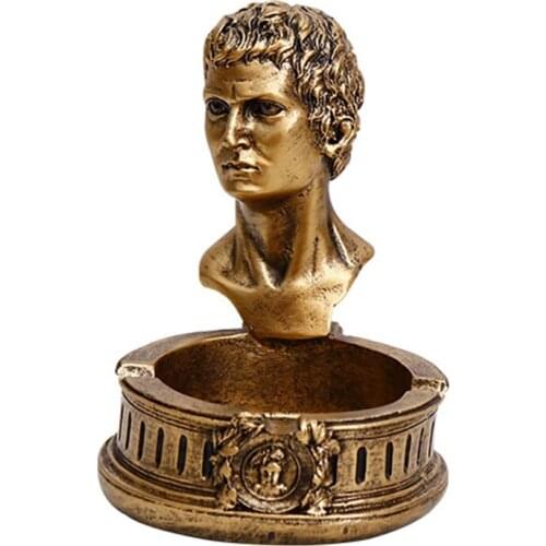 Silent Man David Sculpture Creative Resin Ashtray Office Desktop Decoration Figurines Antique Copper Ashtray Ornaments Car Decor