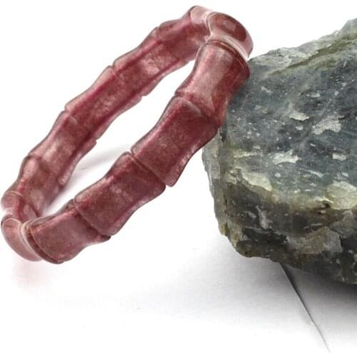 Natural strawberry quartz stone beads bracelet natural gemstone bracelet DIY jewelry for woman for gift wholesale