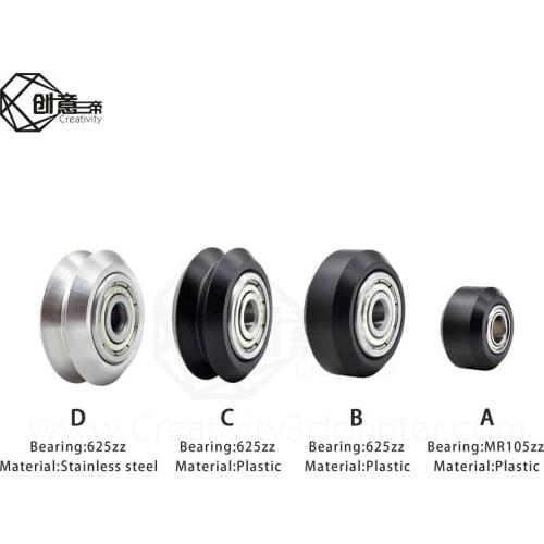 3D Printer Parts 10PCS CNC Openbuilds Plastic Wheel POM MR105ZZ 625ZZ V-slot Passive Round Gear Perlin Wheel Pulley