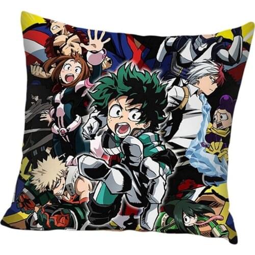 Anime Pillow Case My Hero Academia Midoriya Izuku Figurien Pillow Case for Children Kids Bedroom Home Sofa Pillow Case 45*45cm