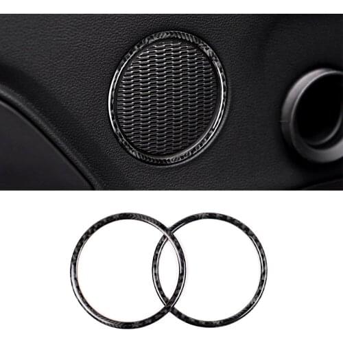 Door Loud Speaker Decoration Cover Trim for Ford Mustang 2015 2016 2017 2018 2019 2020 2021 Car Accessories Soft Carbon Fiber
