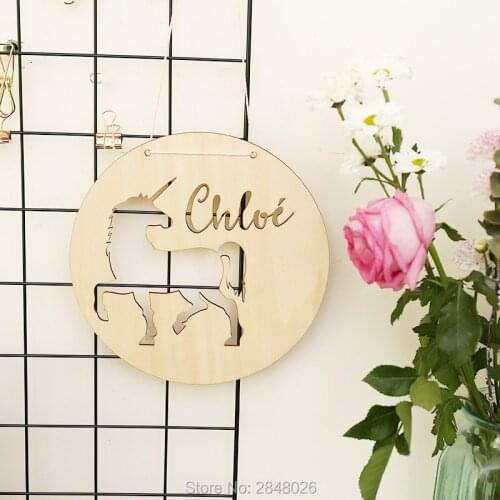 Custom Wooden laser cut kids Name Unicorn door wall plaque,bedroom sign,nursery decoration,baby shower decor