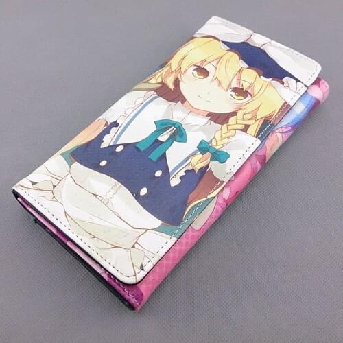 Long style PU wallet w/colorful printing of Anime TouHou Project A with coin pocket
