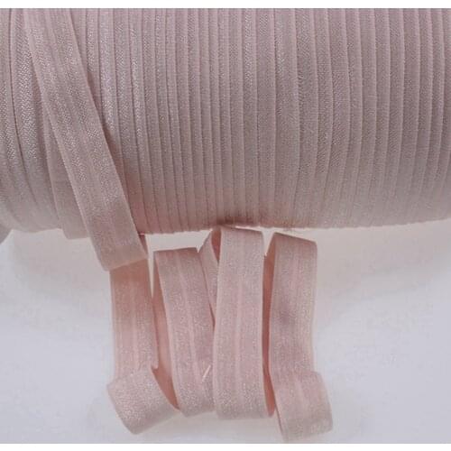 5/8" inch solid FOE #813 Vanilla Fold Over Elastic Shiny for elastic Headbands Hair Ties 50yards/lot 100yards/lot