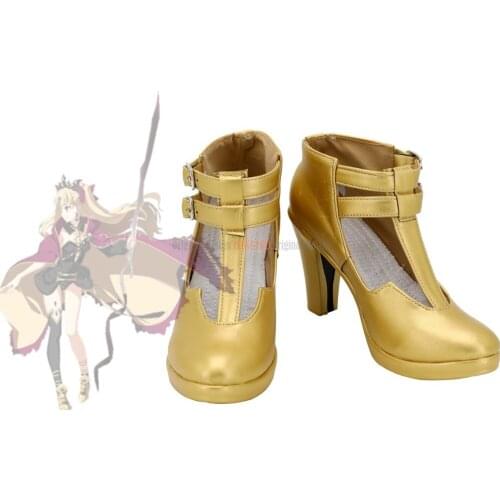 FGO Ereshkigal Shoes Cosplay Fate Grand Order Ereshkigal Cosplay Boots High Heel Shoes Golden Boots Custom Made Any Size