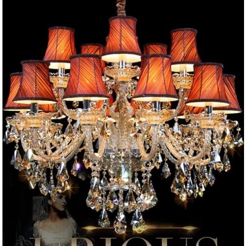 Living room crystal chandelier restaurant LED candle crystal chandeliers lights amber crystal chandelier vintage chandelier lamp
