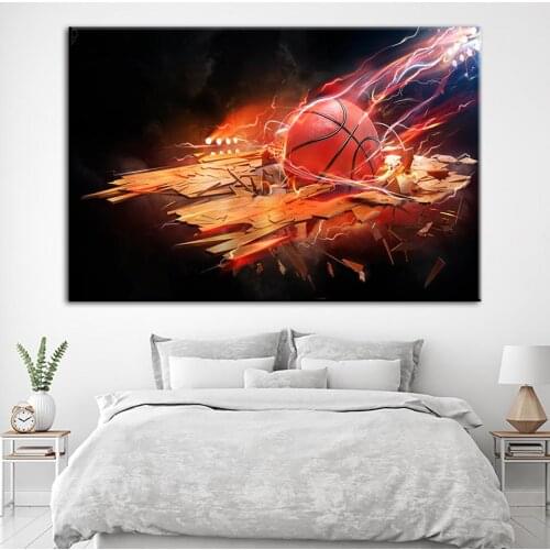 Hd Prints Painting Basketball Sport Pictures Canvas Modular Poster Home Decoration New Style Wall Art Modern Bedside Background
