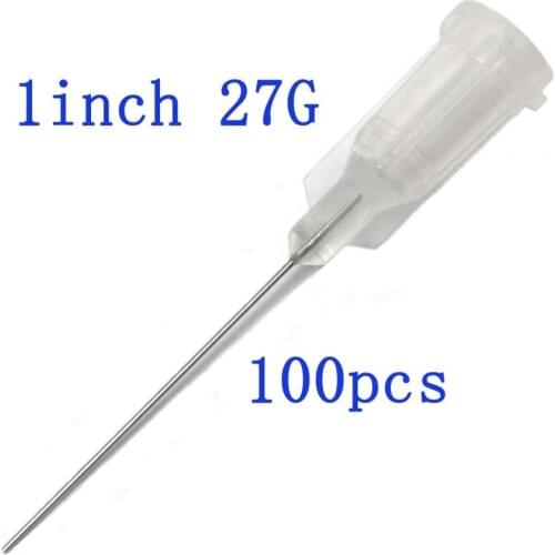 Syringe Needle 27Ga Dispensing Needles 27Gauge x 1Inch Length with Luer Lock Blunt Tip,For Industrial Mixing Many Liquid, 100pcs