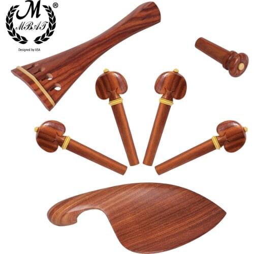 M MBAT 4/4 Violin Tuning Repair Tools String board Violin pegs Tail nail Shoulder rest Mahogany Musical Instrument Accessories