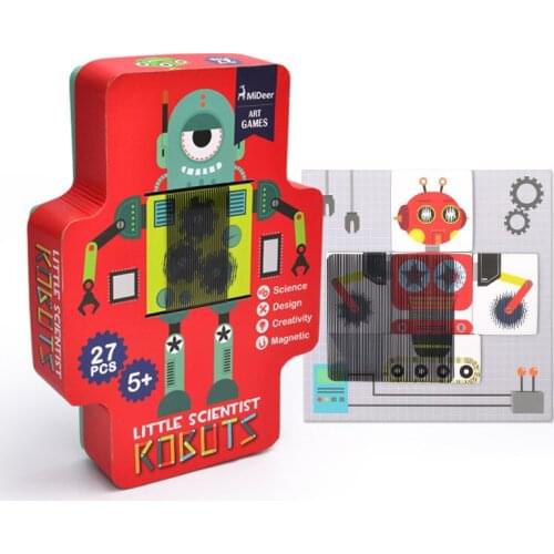 Magnetic Grating Creative Robot Puzzle Art Games Toy Diy Montessori Educational Toys For Children Funny Magnets Magic Puzzles