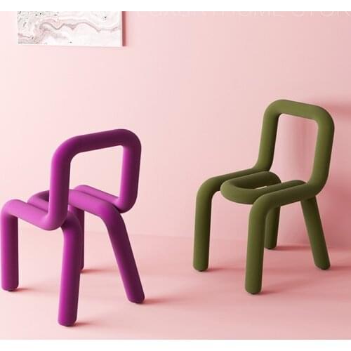 Fashion Popular Special Design Colorful Home Furniture Single Seat Dining Side Leisure Upholstered Soft Pad Chair Sofa Stool 1PC