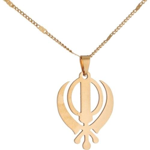 Trendy Sikhism Necklace Pendant Sikh Khanda Jewelry Sikhs Necklaces Religious Jewelry