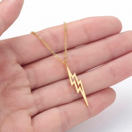 Lightning Stainless Steel Necklace 2020 Personality Pendant Necklace For Women Pendant Necklace Men Fashion Girl Jewelry Gift