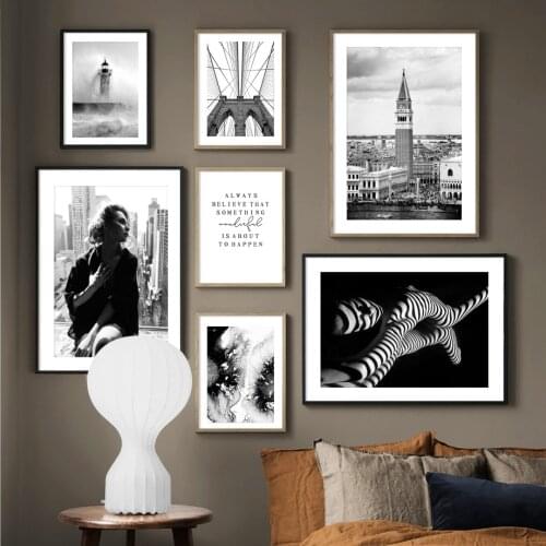 Black White Landscape Bridge Tower of London Wall Art Canvas Painting Nordic Posters And Prints Art Paintings On the Wall Decor