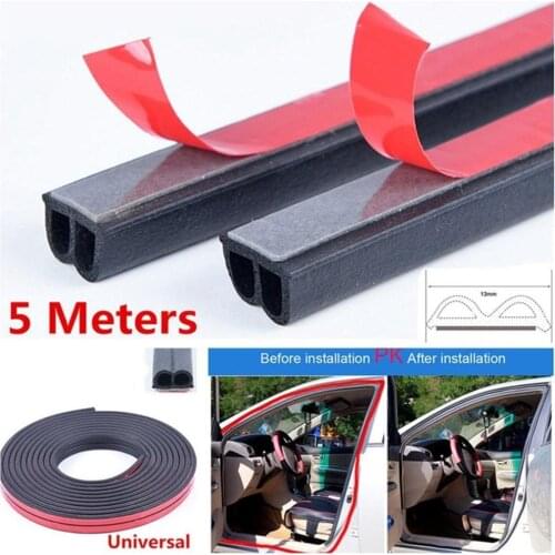 2020 New 5m Self Adhesive Rubber Seal Strip Car Door Seal Trim Noiseproof B-Shaped Automotive Rubber Seal Strip