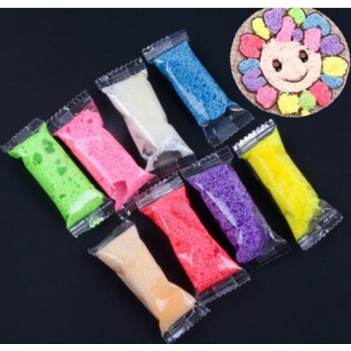 New 8pcs 5g Snow Mud Fluffy Floam Slime DIY Puzzle Bead Slime Toy Light Clay